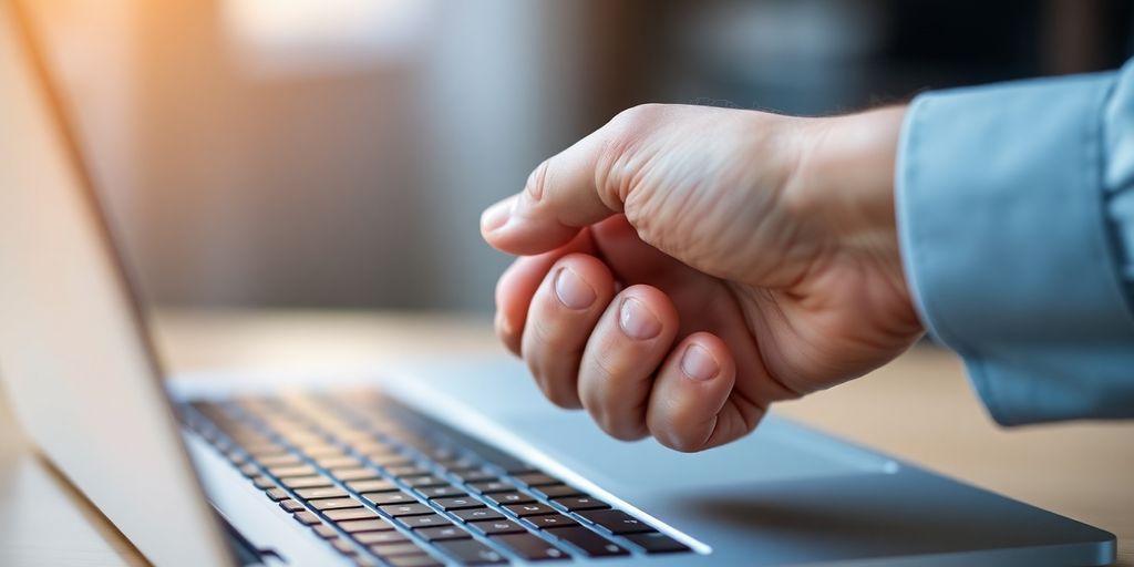 Handshake over a laptop symbolizing online trust.